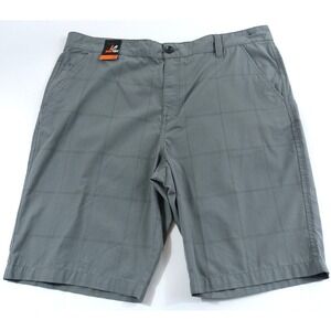 Amplify Vesper Cargo Shorts Men 40 Pockets Cotton Polyester Gray Checker